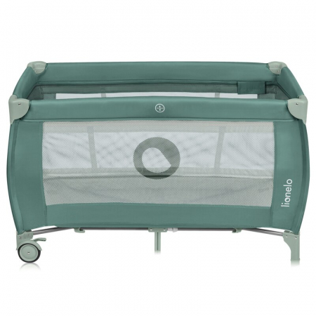Mobilier si Lenjerie - Patut pliant, Lionelo, Stefi Plus, Cu doua nivele, Cu intrare laterala cu fermoar, 2 roti, 120 x 60 cm, Conform cu standardul european de securitate EN 716, Verde Olive