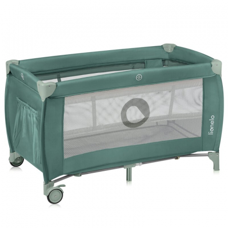 Patut pliant, Lionelo, Stefi Plus, Cu doua nivele, Cu intrare laterala cu fermoar, 2 roti, 120 x 60 cm, Conform cu standardul european de securitate EN 716, Verde Olive [5]
