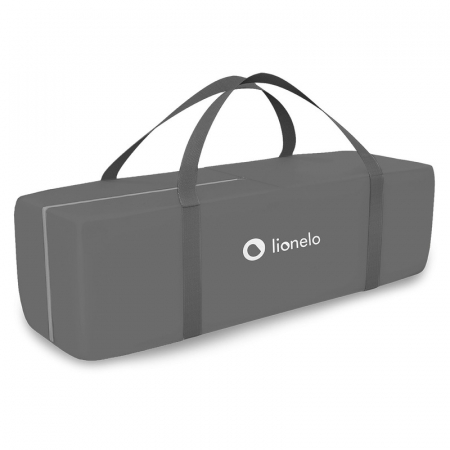 Patut pliant, Lionelo, Stefi Plus, Cu doua nivele, Cu intrare laterala cu fermoar, 2 roti, 120x60 cm, Conform cu standardul european de securitate EN 716, Gri [12]