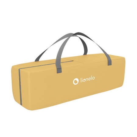 Patut pliant, Lionelo, Sven Plus, 120x60 cm, Cu doua nivele, Cu arcada jucarii, masuta de infasat  vibratii, melodii, conform cu standardele europeane de securitate EN716 si EN12221, Yellow Scandi [16]