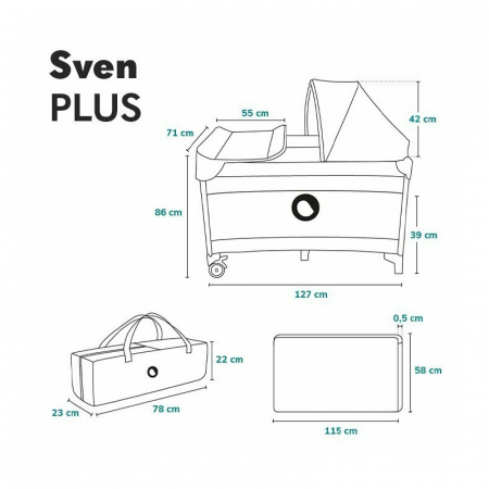 Patut pliant, Lionelo, Sven Plus, 120x60 cm, Cu doua nivele, Cu arcada jucarii, masuta de infasat, vibratii, melodii, conform cu standardele europeane de securitate EN716 si EN12221, Turcoaz/Gri [37]