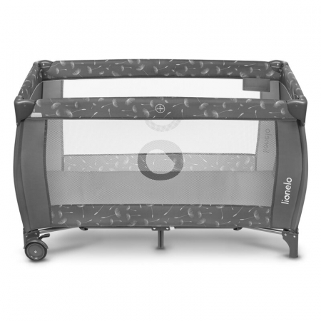 Patut pliant, Lionelo, Sven Plus, 120x60 cm, Cu doua nivele, Cu arcada jucarii, masuta de infasat, vibratii, melodii, conform cu standardele europeane de securitate EN716 si EN12221, Grey [8]