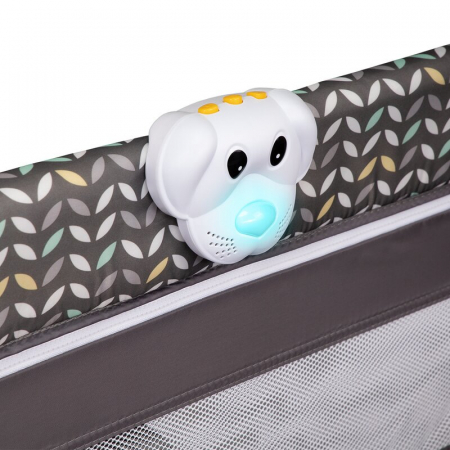 Patut pliant, Lionelo, Sven Plus, 120x60 cm, Cu doua nivele, Cu arcada jucarii, masuta de infasat, vibratii, melodii  conform cu standardele europeane de securitate EN716 si EN12221, Grey Scandi [8]