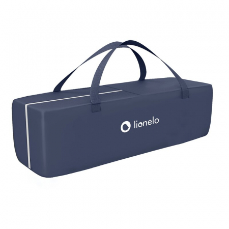 Patut pliant, Lionelo, Sven Plus, 120x60 cm, Cu doua nivele, Cu arcada jucarii, masuta de infasat, vibratii, melodii, conform cu standardele europeane de securitate EN716 si EN12221, Blue Navy [18]