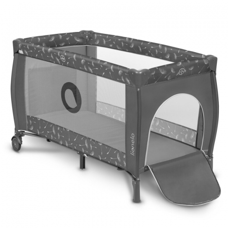Patut pliant, Lionelo, Sven Plus, 120x60 cm, Cu doua nivele, Cu arcada jucarii, masuta de infasat, vibratii, melodii, conform cu standardele europeane de securitate EN716 si EN12221, Grey [4]