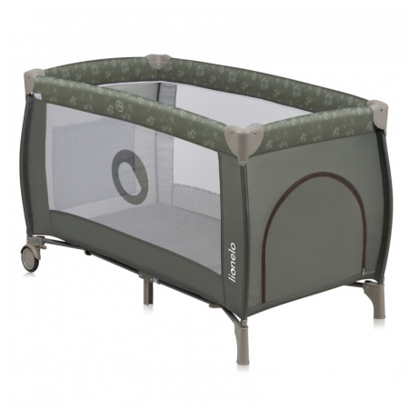 Patut pliant, Lionelo, Sven Plus, 120x60 cm, Cu doua nivele, Cu arcada jucarii, masuta de infasat, vibratii, melodii, conform cu standardele europeane de securitate EN716 si EN12221, Bej Olive [4]