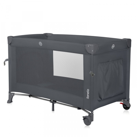 Patut pliant multifunctional, Lionelo, Ellen, Cu laterala culisanta, Nivel suplimentar, Intrare laterala cu fermoar, 2 roti, Saltea pliabila si geanta de transport incluse, 0- 36 luni, Pana la 15 kg,  [6]