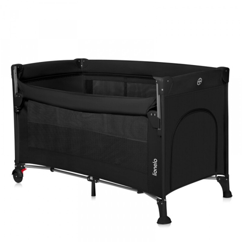 Mobilier si Lenjerie - Patut pliant multifunctional, Lionelo, Ellen, Cu laterala culisanta, Nivel suplimentar, Intrare laterala cu fermoar, 2 roti, Saltea pliabila si geanta de transport incluse, 0- 36 luni, Pana la 15 kg, 