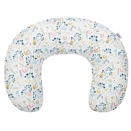 Pentru Mama - Perna alaptare, New Baby, Cranberries, Cu husa detasabila, Din bumbac, 125x16 cm, Multicolor