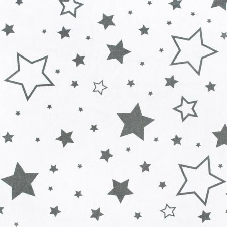 Perna alaptare, New Baby, Cu husa detasabila, In forma de C, Bumbac, Diametru 16 cm, Lungime in jurul circumferintei 285 cm, Stars White/Grey [2]