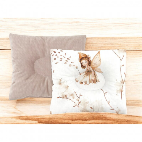 Perna bebelus, MimiNu, Profilata, Cu doua fete, Cu functie anti-soc, Pufoasa, Din catifea si bumbac, 23x26 cm, Materiale certificate Oeko Tex Standard 100, Velvet Fairy [1]