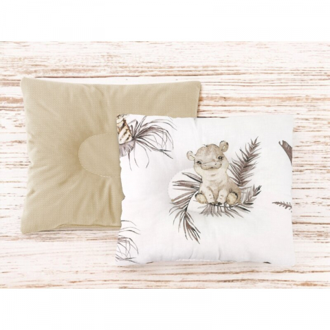 Perna bebelus, MimiNu, Profilata, Cu doua fete, Cu functie anti-soc, Pufoasa, Din catifea si bumbac, Materiale certificate Oeko Tex Standard 100, 23x26 cm, Savanna [1]