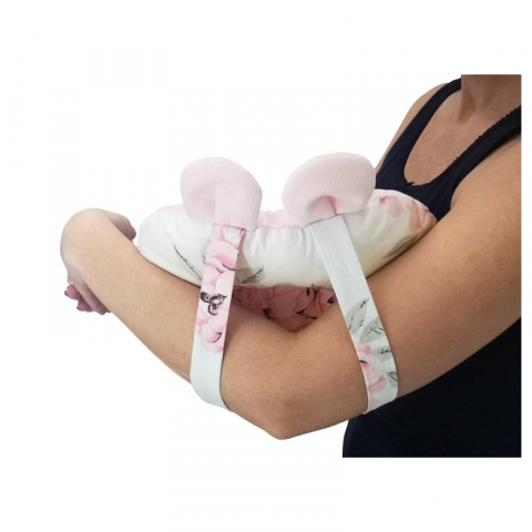 Perna bebelusi, MimiNu, Ursulet, Multifunctionala, Cu doua fete, Tesatura pufoasa minky si bumbac, Materiale certificate Oeko Tex Standard 100, Minky Pink/ Sweet Deer Pink [3]