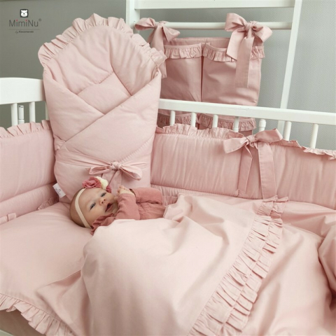 Perna clasica de dormit, MimiNu, Cu husa detasabila cu fermoar, Din bumbac certificat Oeko Tex Standard 100, 40x40 cm, Colectia Royal, Powder Pink [7]
