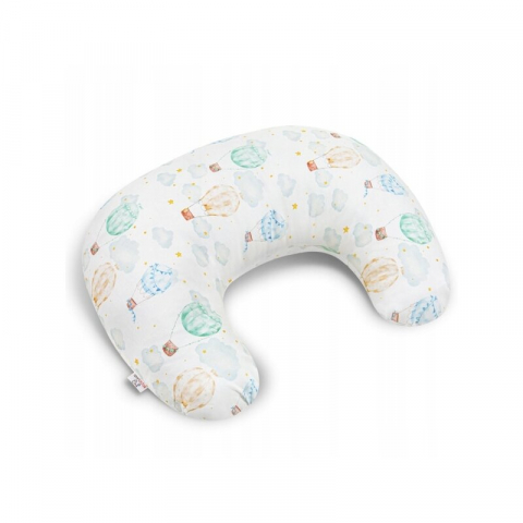 Pentru Mama - Perna pentru alaptat, Bocioland, Ballons, Cu husa detasabila, Din bumbac, 50x18 cm, Multicolor