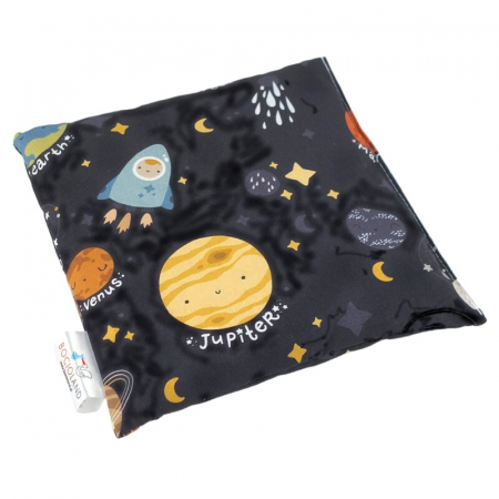 Mobilier si Lenjerie - Pernuta anticolici, Bociolad, Umpluta cu samburi de cirese, Cu husa din bumbac, 20x20 cm, 0 luni+, Milky Way