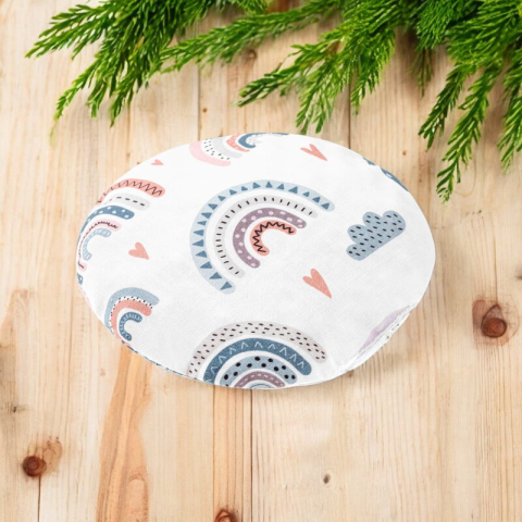 Pernuta anticolici, Qmini, Umpluta cu samburi de cirese, Cu husa din bumbac, Diametru 14 cm, Rainbow [1]