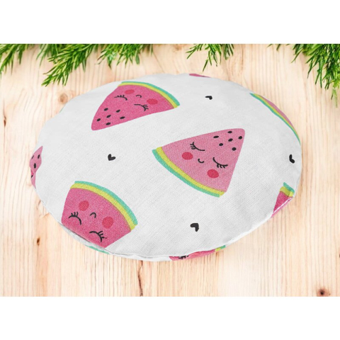 Pernuta anticolici, Qmini, Umpluta cu samburi de cirese, Cu husa din bumbac, Diametru 14 cm, Watermelon [1]