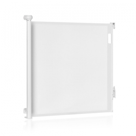 Poarta de siguranta, Lionelo, Thea, Textila, Ofera vizibilitate, Retractabila, Mecanism dublu de blocare, Montaj universal, 80x140 cm, Conform cu standardul european de securitate EN1930, Alb [2]