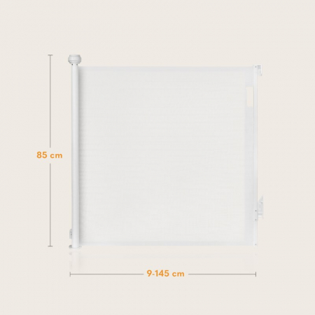 Poarta de siguranta, Lionelo, Thea, Textila, Ofera vizibilitate, Retractabila, Mecanism dublu de blocare, Montaj universal, 80x140 cm, Conform cu standardul european de securitate EN1930, Alb [18]