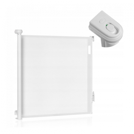 Poarta de siguranta, Lionelo, Thea, Textila, Ofera vizibilitate, Retractabila, Mecanism dublu de blocare, Montaj universal, 80x140 cm, Conform cu standardul european de securitate EN1930, Alb [19]