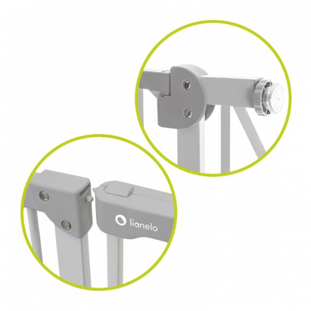 Poarta de siguranta, Lionelo, Truus Slim Led, Cu suruburi, Cu lumina Led cu senzor, 105 cm, Conform cu standardul european de securitate EN1930, Gri [12]