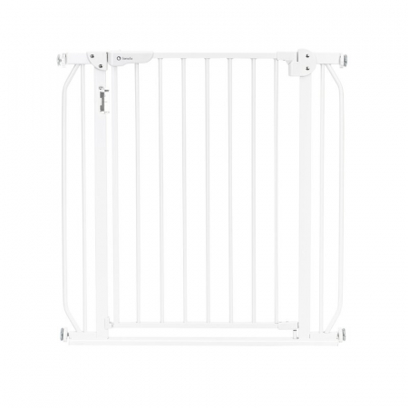 Siguranta si Sanatate - Poarta de siguranta, Lionelo, Truus Slim Led, Prin presiune, Cu lumina Led cu senzor, 105 cm, Conform cu standardul european de securitate EN1930, Alb