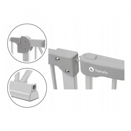 Poarta de siguranta, Lionelo, Truus Slim, Prin presiune, 105 cm, Conform cu standardul european de securitate EN1930, Gri [10]