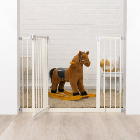 Poarta siguranta, Qmini, Thor, 74 - 109.4 cm, Inchidere automata, Sistem dublu de blocare, Otel, Garantie extinsa:3 ani, ASTM1004 si EN1930-2011, Alb [6]