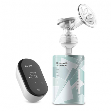 Pompa de san, Lionelo, Fidi Go, Functie de masaj, Autonomie pana la 90 min, Afisaj LED, Cu accesorii, Gri Pal [8]