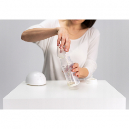 Pompa de san, Lionelo, Fidi, Portabila, Cu accesorii, Hands-free, 5 functii de masaj, Autonomie pana la 24 h, 50 db, Capacitate 150 ml, Alb [13]