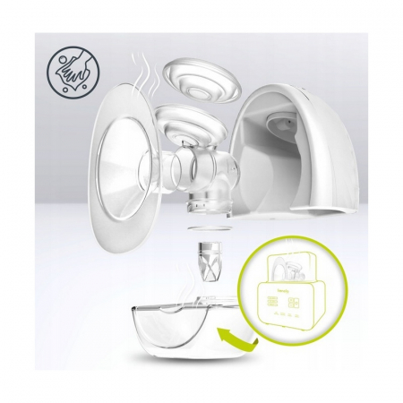 Pompa de san, Lionelo, Fidi, Portabila, Cu accesorii, Hands-free, 5 functii de masaj, Autonomie pana la 24 h, 50 db, Capacitate 150 ml, Alb [7]