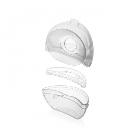 Pompa de san si colector de lapte, Lionelo, Milky 2 in 1, Volum 60 ml, Forma anatomica, Compataibila cu utilizarea cu sutien, Fara bisfenol A, Portabila, Alb [5]