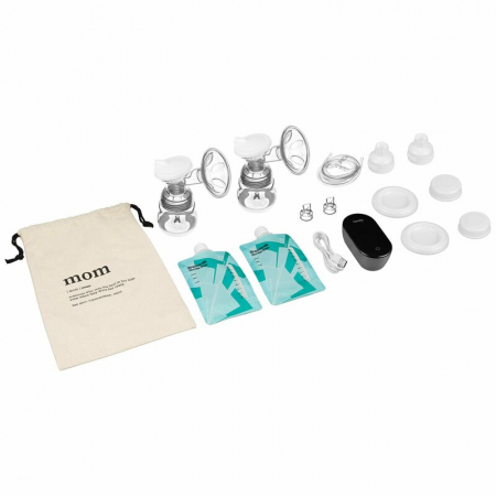 Pompa dubla de san, Lionelo, Electrica, Cu 9 nivele de aspiratie, 5 moduri de masaj, Afisaj LED, Imita suptul natural al copilului, Functionare pana la 90 min, Silentioasa, Fara BPA, Include 2 recipie [12]