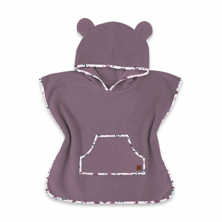 Jucarii si Jocuri - Poncho baie, Qmini, Cu gluga, buzunar si urechi, Materiale certificate Oeko Tex Standard 100, 1 - 4 ani, Heather