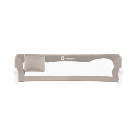 Protectie laterala pat, Lionelo, Eva, Cu buzunar accesorii, 150x35 cm, Conform cu standardul european de securitate BS7072, Bej [3]