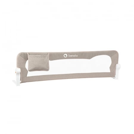 Protectie laterala pat, Lionelo, Eva, Cu buzunar accesorii, 150x35 cm, Conform cu standardul european de securitate BS7072, Bej [5]