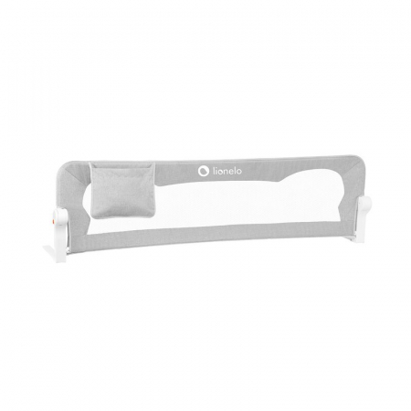 Protectie laterala pat, Lionelo, Eva, Cu buzunar accesorii, 150x35 cm, Conform cu standardul european de securitate BS7072, Gri [5]