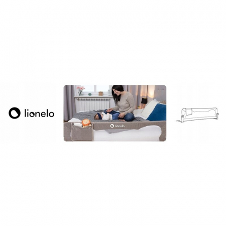Protectie laterala pat, Lionelo, Eva, Cu buzunar accesorii, 150x35 cm, Conform cu standardul european de securitate BS7072, Gri [19]