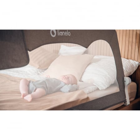 Protectie laterala pat, Lionelo, Hanna, Cu buzunar accesorii, 150x66 cm, Conform cu standardul european de securitate BS7072, Bej [9]