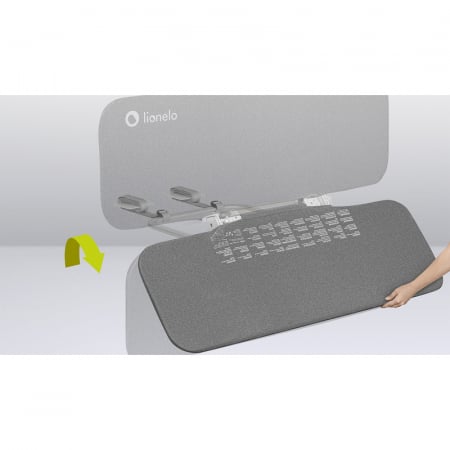 Protectie laterala pat, Lionelo, Lora, Pliabila, Sistem de blocare StandSafe, Geanta de transport inclusa, 105 x 45 cm, Gri [14]