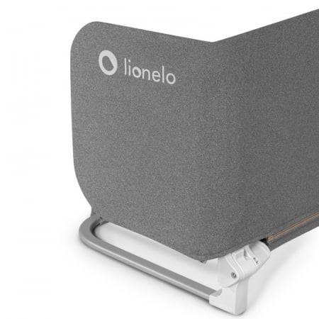 Protectie laterala pat, Lionelo, Lora, Pliabila, Sistem de blocare StandSafe, Geanta de transport inclusa, 105 x 45 cm, Gri [6]