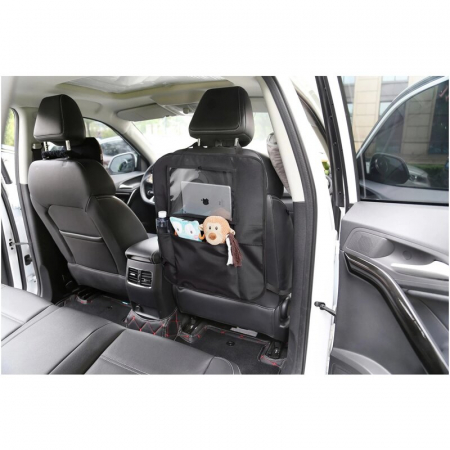 Protectie scaun auto, FreeON, Bancheta si spatar, Cu organizator, 3 in 1, Dimensiune 123x48.5 cm, Negru [13]