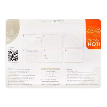 Pungi sterilizare microunde, Lionelo, Thermbag, Fara BPA, Sterilizare in 90 de sec., Elimina 99,9% dintre bacterii, Reutilizabile, 21x29 cm, 16 buc. [6]