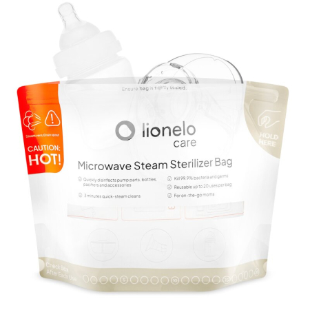 Pungi sterilizare microunde, Lionelo, Thermbag, Fara BPA, Sterilizare in 90 de sec., Elimina 99,9% dintre bacterii, Reutilizabile, 21x29 cm, 16 buc. [4]