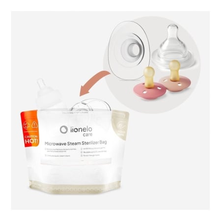 Pungi sterilizare microunde, Lionelo, Thermbag, Fara BPA, Sterilizare in 90 de sec., Elimina 99,9% dintre bacterii, Reutilizabile, 21x29 cm, 8 buc. [7]