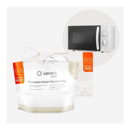 Pungi sterilizare microunde, Lionelo, Thermbag, Fara BPA, Sterilizare in 90 de sec., Elimina 99,9% dintre bacterii, Reutilizabile, 21x29 cm, 8 buc. [9]