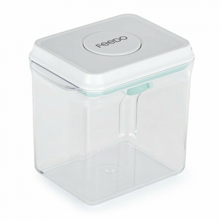 Recipient depozitare lapte praf, Feedo, 1700 ml, Capac etans, Din plastic, Fara BPA, Turcoaz [3]