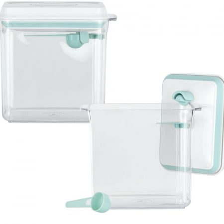 Recipient depozitare lapte praf, Feedo, 1700 ml, Capac etans, Din plastic, Fara BPA, Turcoaz [1]