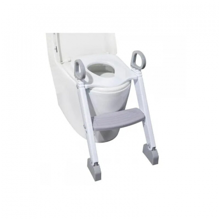 Reductor pentru toaleta, FreeON, Cu scarita, White & Grey [2]
